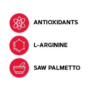 GNC Mega Men Prostate y Virility ingredientes clave, incluyendo extractos y vitaminas