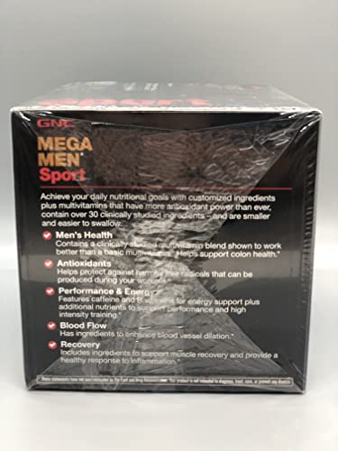GNC Mega Men Sport Vitapak, cápsulas en botella, fácil dosis diaria para rendimiento sostenido