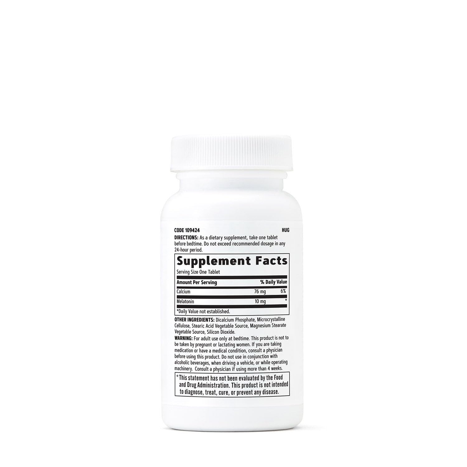 GNC melatonina 10 mg en etiqueta para identificar fácilmente la dosis.