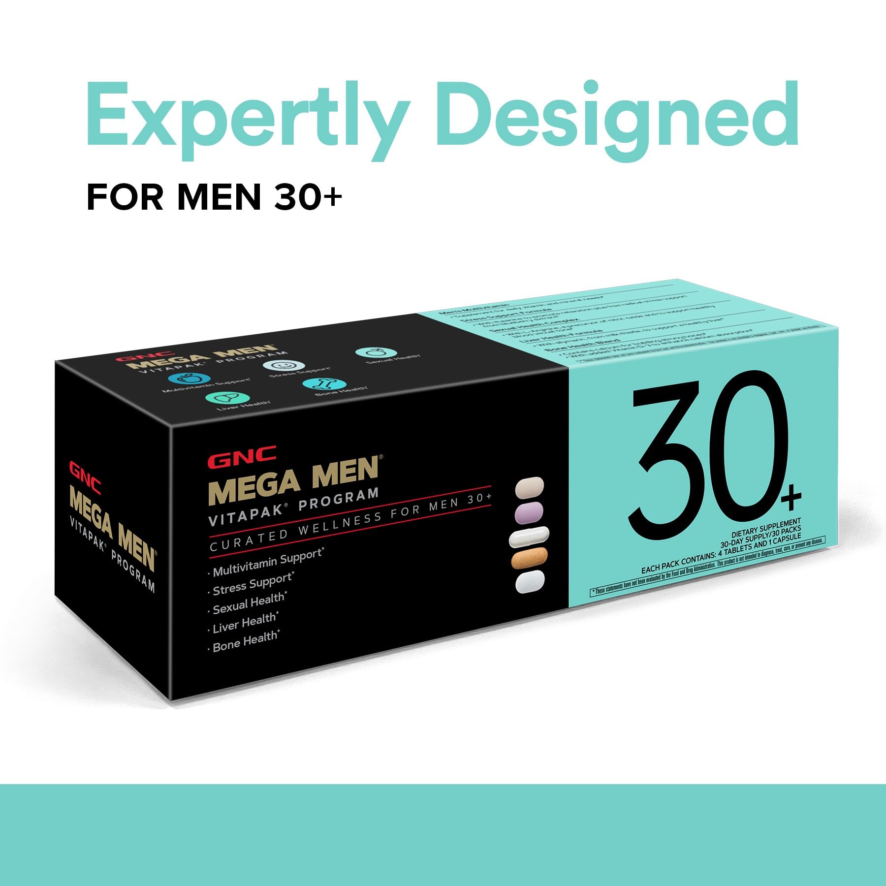 GNC Men’s 30+ Vitapak: calcio y vitamina D para huesos fuertes