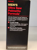 GNC Men's Ultra Saw Palmetto, cápsulas, fórmula avanzada para función prostática normal.