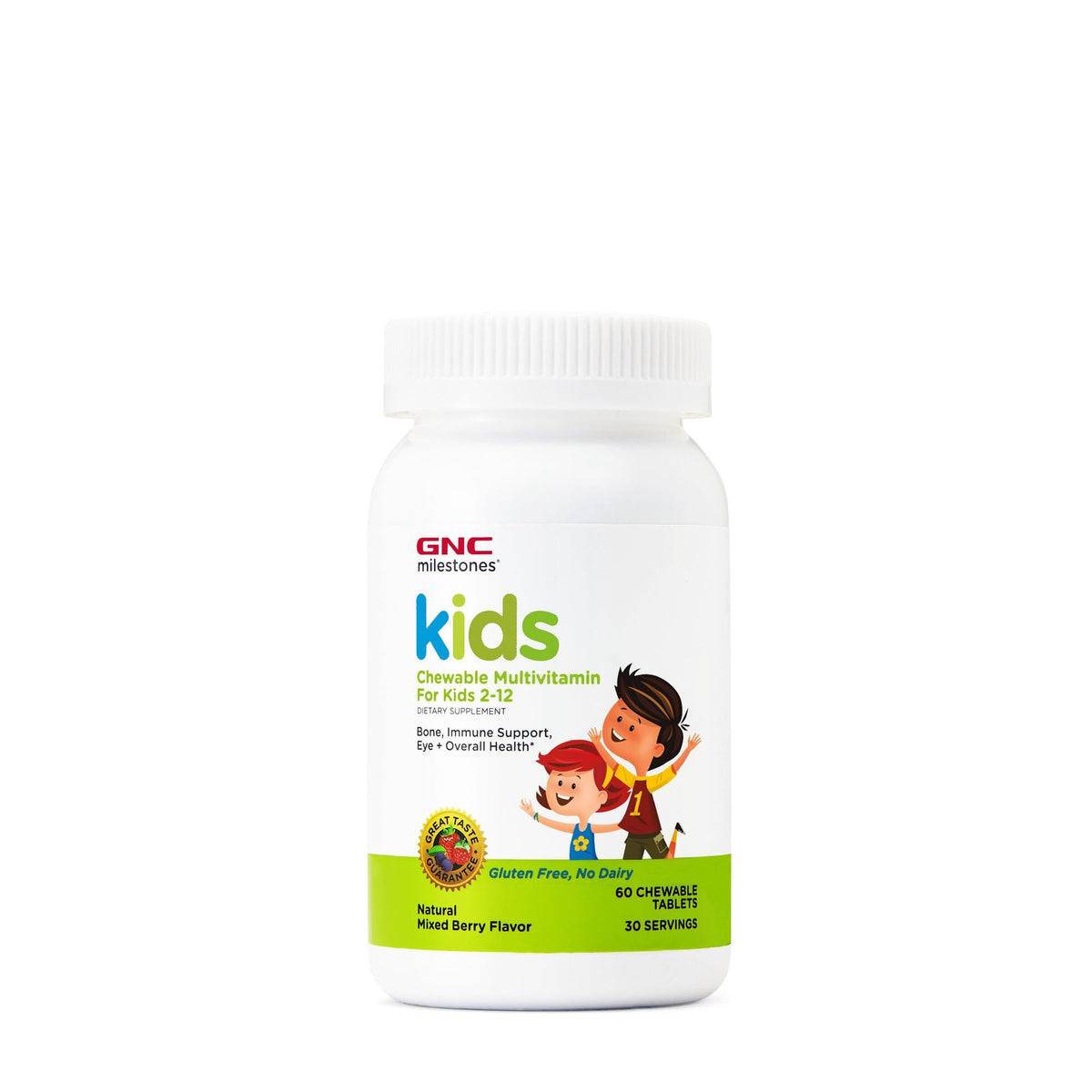 GNC Milestones para niños, botella de tabletas masticables, soporte para huesos y crecimiento saludable