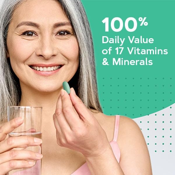 Sello libre de gluten en frasco de GNC Mujeres 50+ Una Diaria Multivitamínico