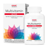 GNC multivitamínico activo para mujeres en cápsulas, nutrición diaria.
