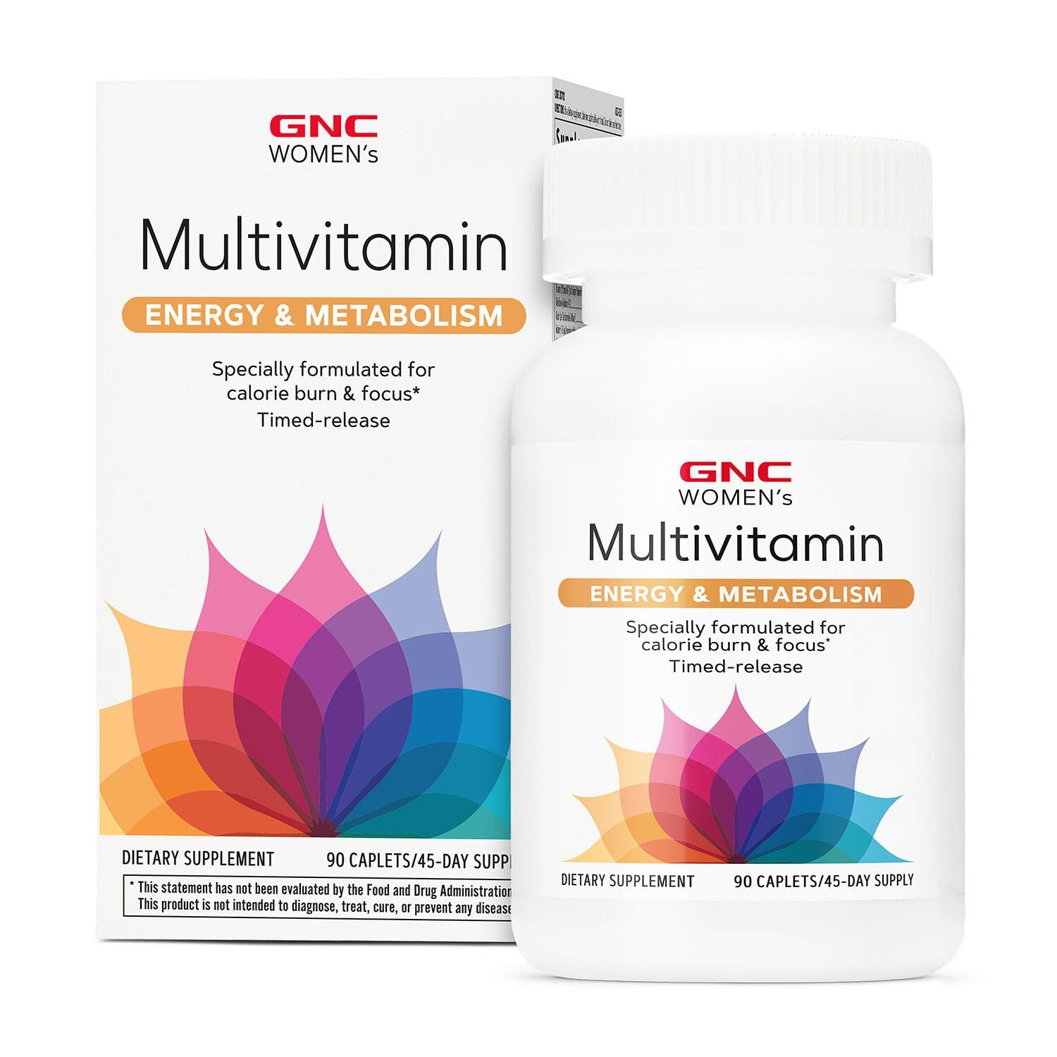 GNC Mujeres Energía y Metabolismo, botella de 90 cápsulas para energía diaria.