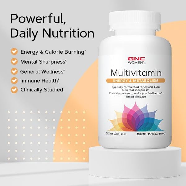 GNC Mujeres Energía y Metabolismo, uso diario para enfoque sostenido.