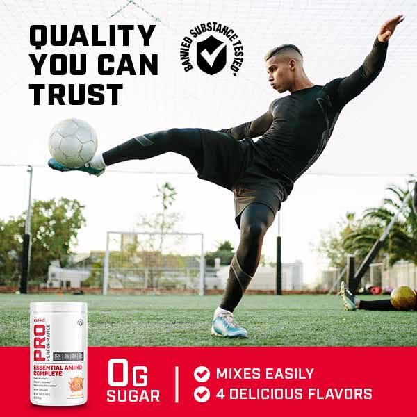 GNC Pro Performance Amino Complete, dosis fácil de usar durante el intra-entrenamiento.