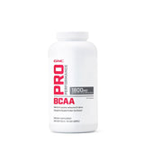 GNC Pro Performance BCAA cápsulas blandas para entrenamiento, apoyo rápido.