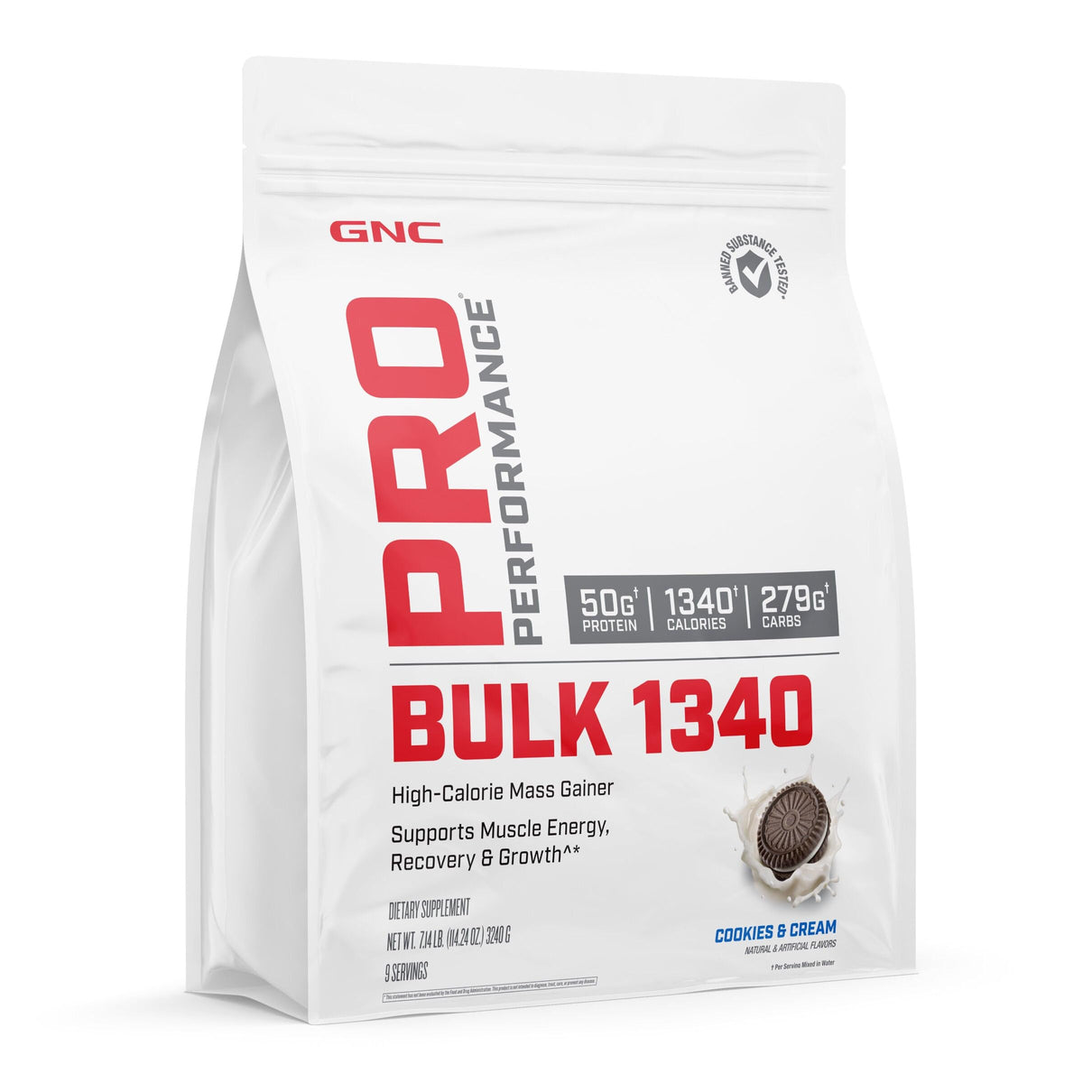 GNC Pro Performance Bulk 1340, bolsa de masa para apoyo a la ganancia muscular