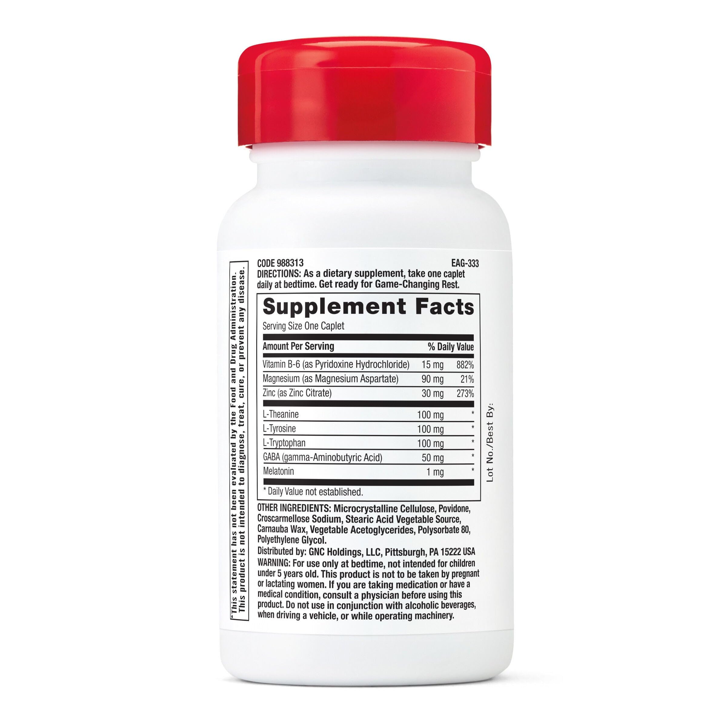 Envase de 60 tabletas GNC Pro Performance Zinc Magnesium para uso diario.