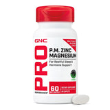 GNC Pro Performance Zinc Magnesium: tabletas para soporte muscular y descanso nocturno.