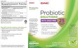 GNC Probiotic Solutions con enzimas, cápsulas visibles, uso diario y apoyo digestivo