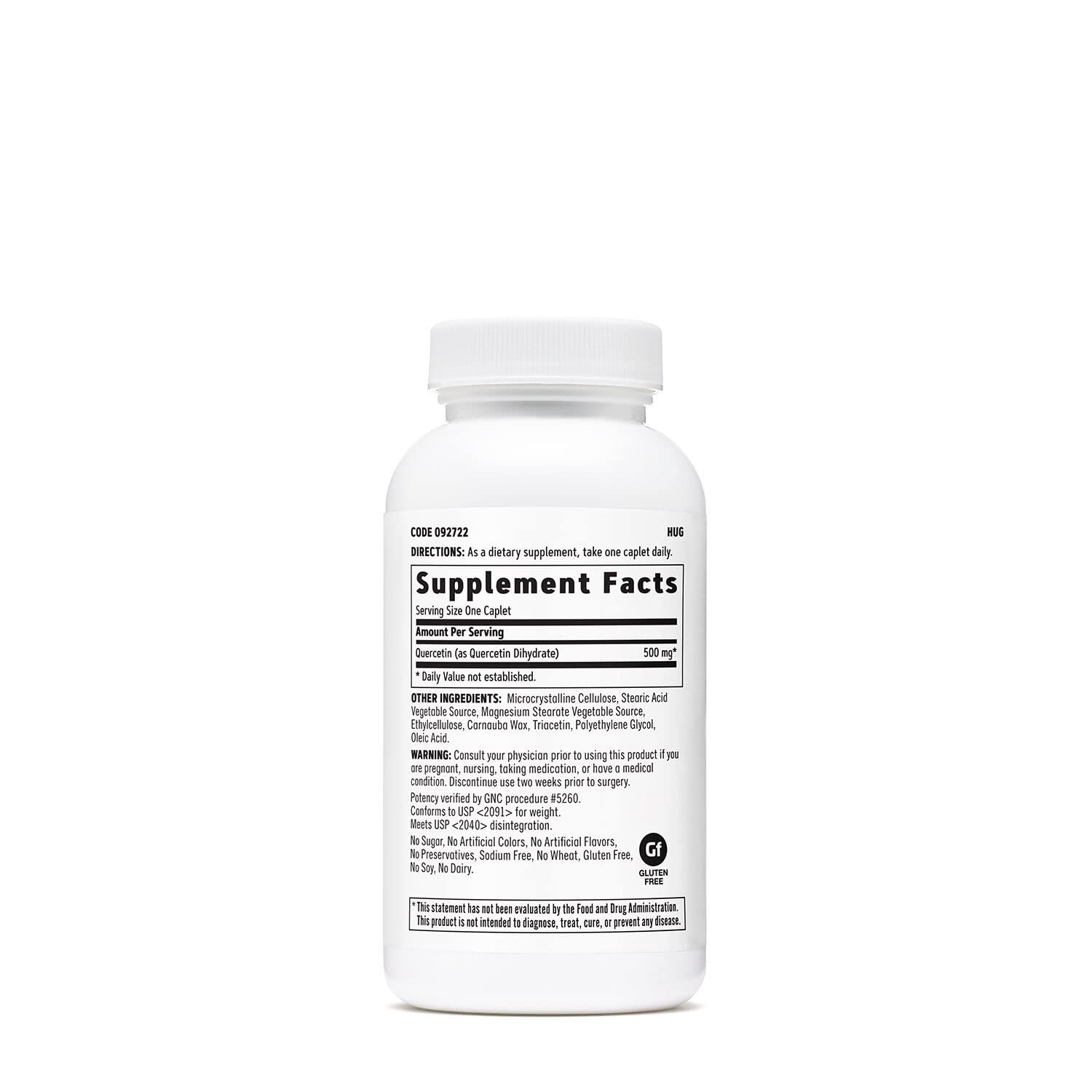 Quercetina GNC 500 mg botella: formato práctico para consumo diario