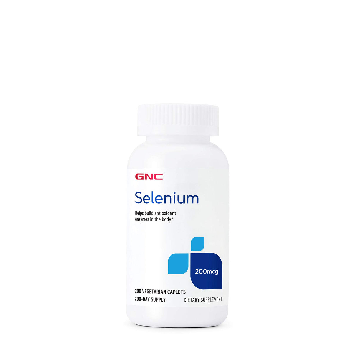 GNC selenio 200 mcg, botella visible, apoyo potencial a la salud celular