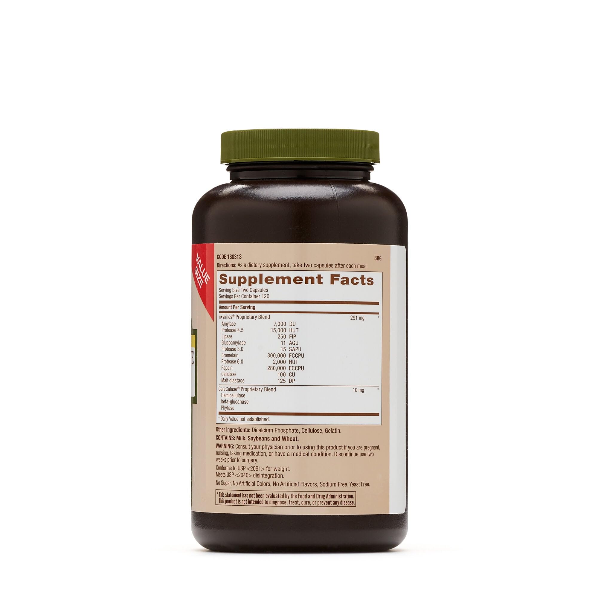 GNC Enzimas Digestivas, cápsulas en primer plano, ayudan con la digestión de grasas