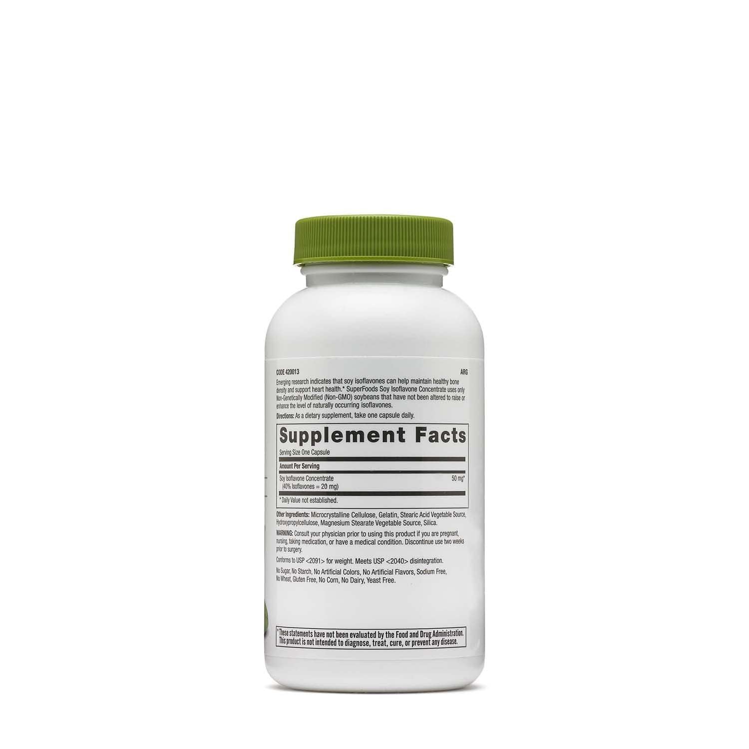 GNC SuperFoods Soy Isoflavone Concentrate, cápsulas, posible beneficio para la salud del corazón.