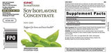 GNC SuperFoods Soy Isoflavone Concentrate, etiqueta, origen libre de OGM.