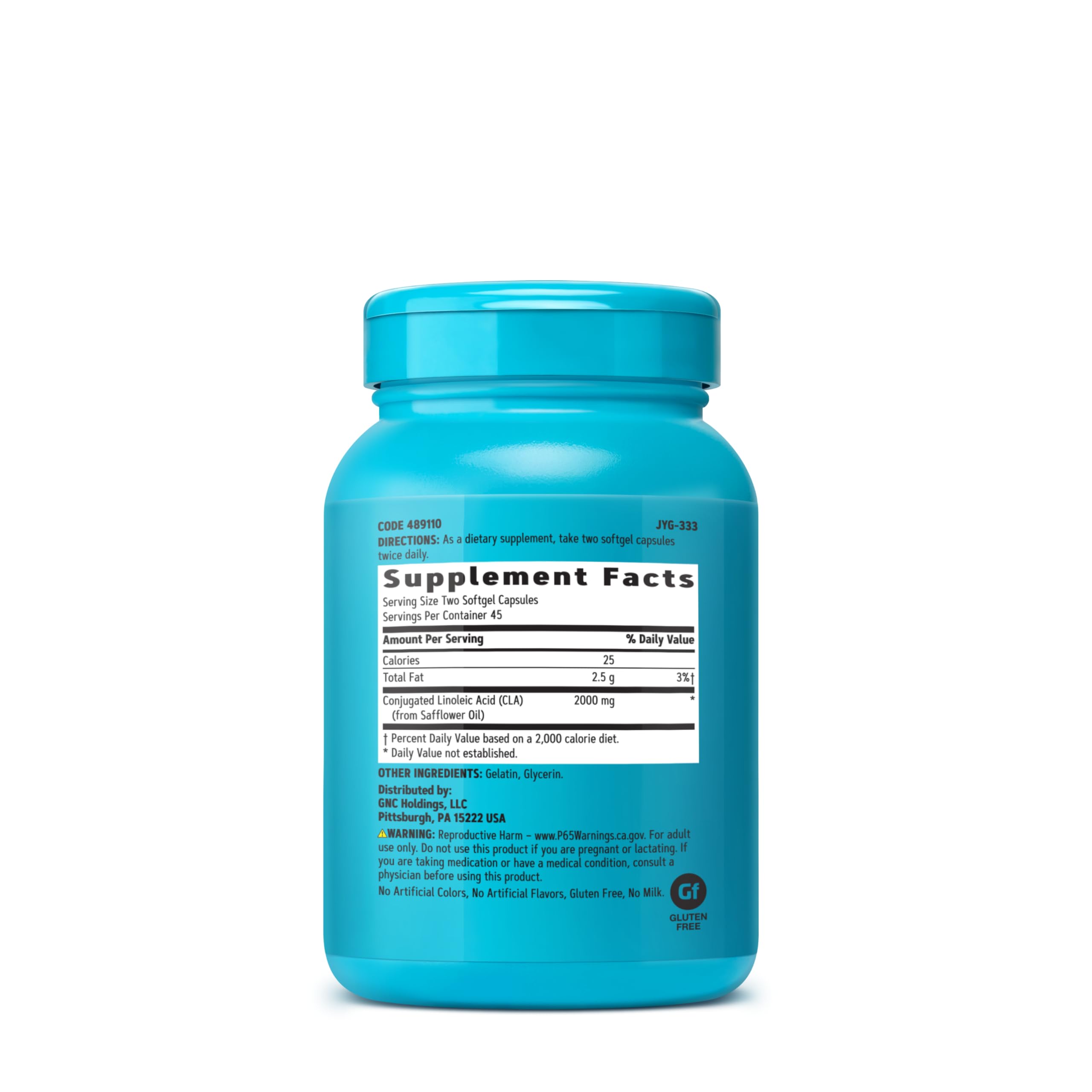 GNC Total Lean CLA cápsulas cerca para visualizar tamaño y forma