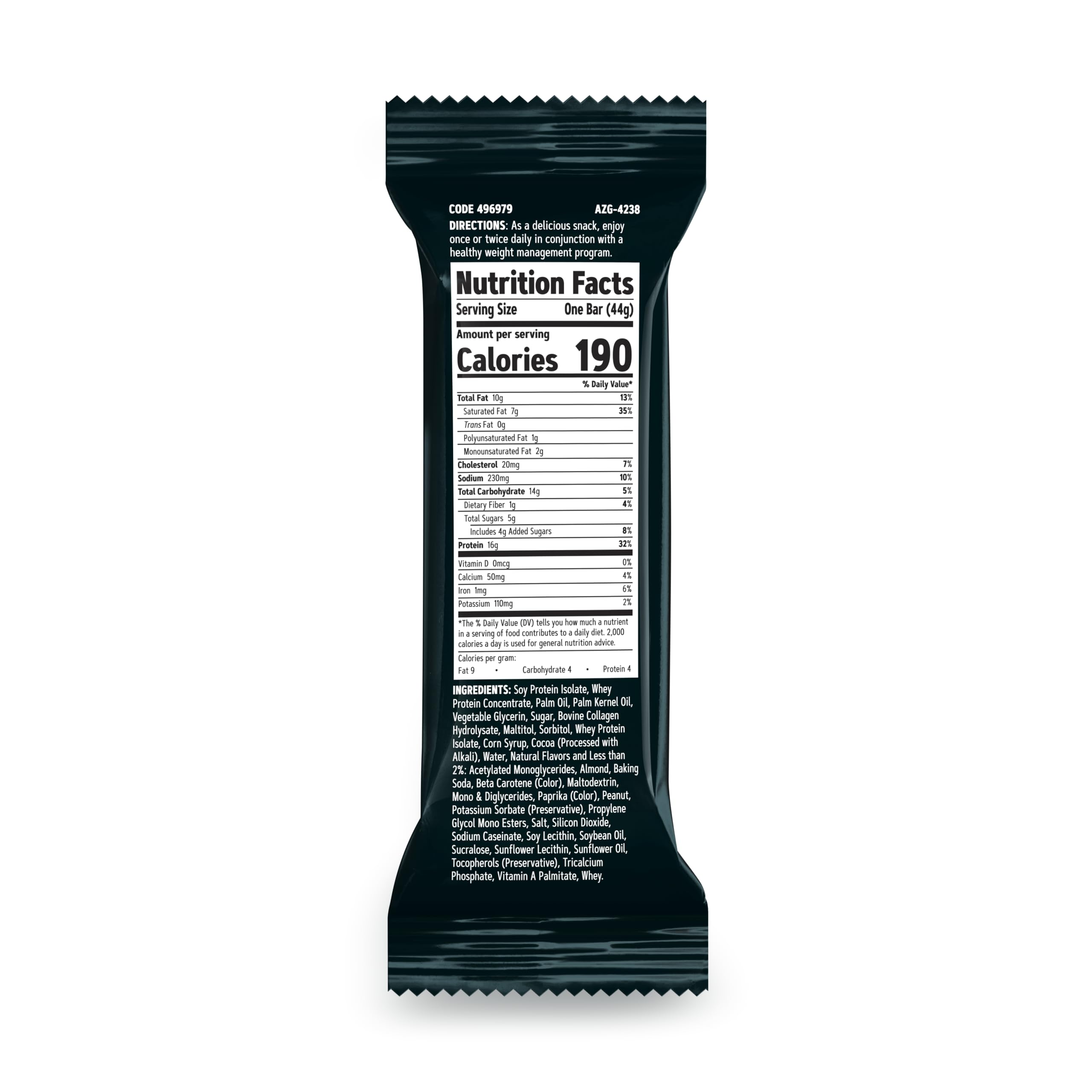 GNC Total Lean ingredientes clave visibles para snack proteico
