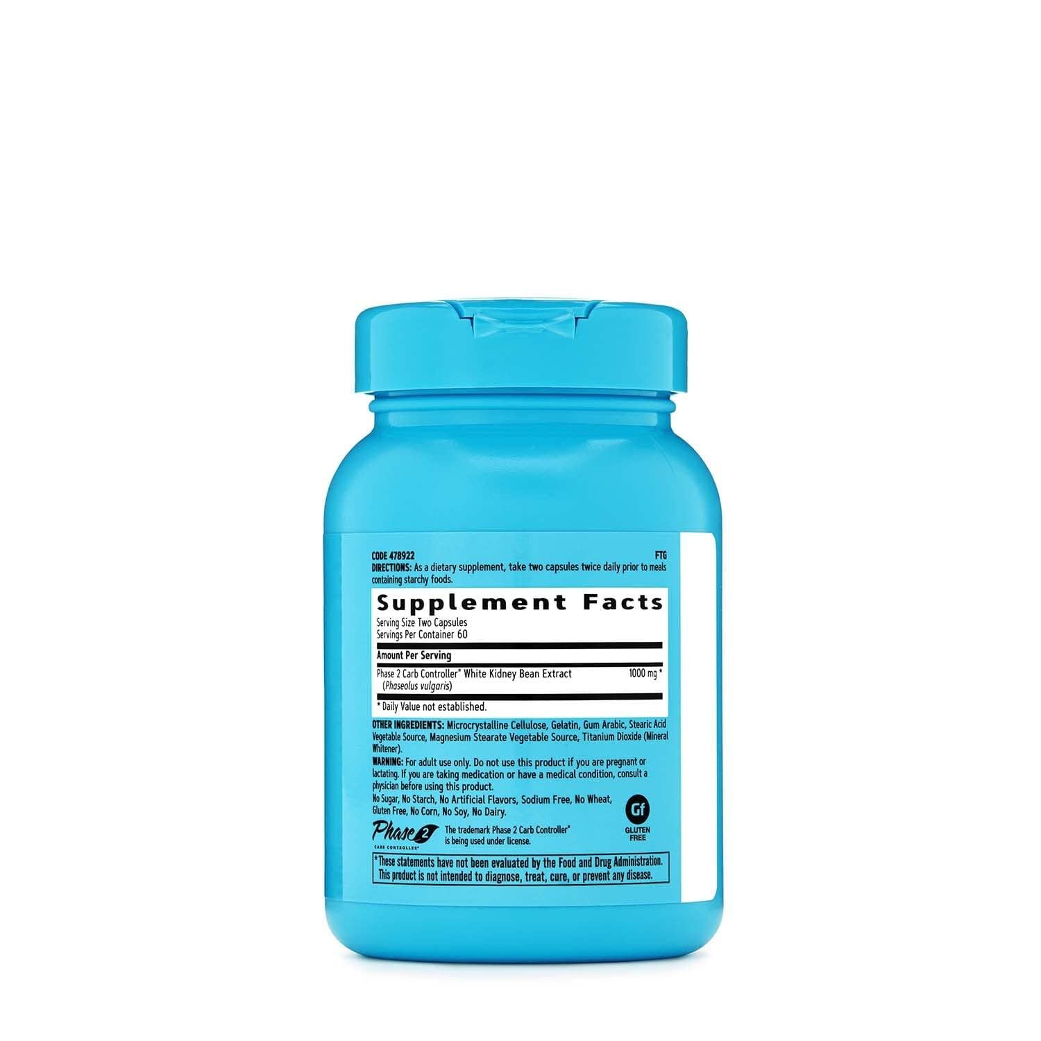 GNC Total Lean Fase II Carb Controller envase de 120 cápsulas para uso diario