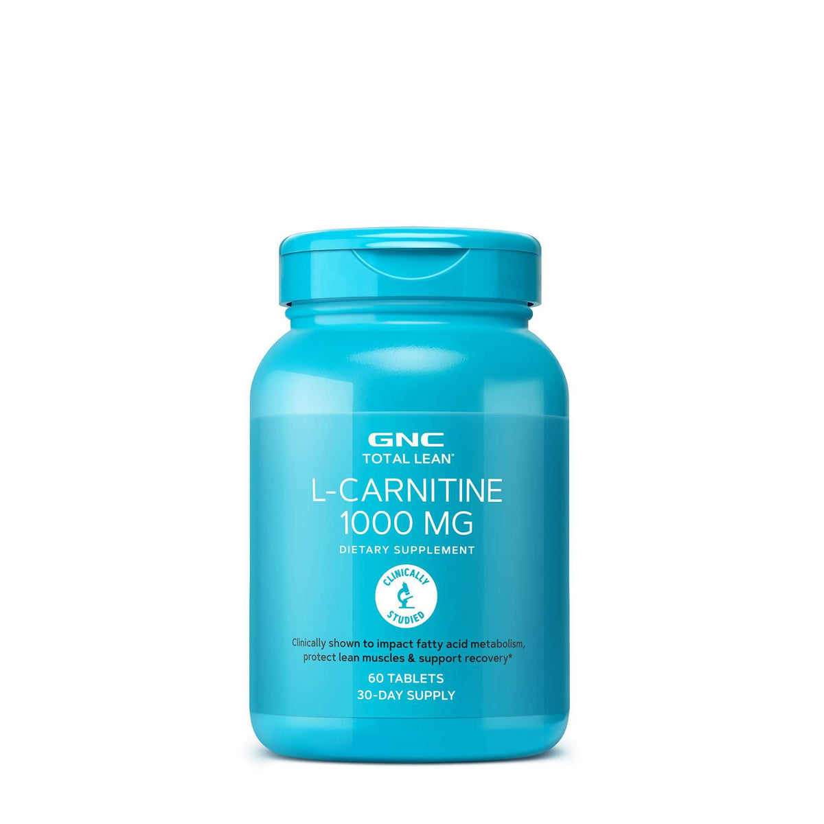 GNC Total Lean L-Carnitine 1000 mg en botella, apoyo para recuperación muscular