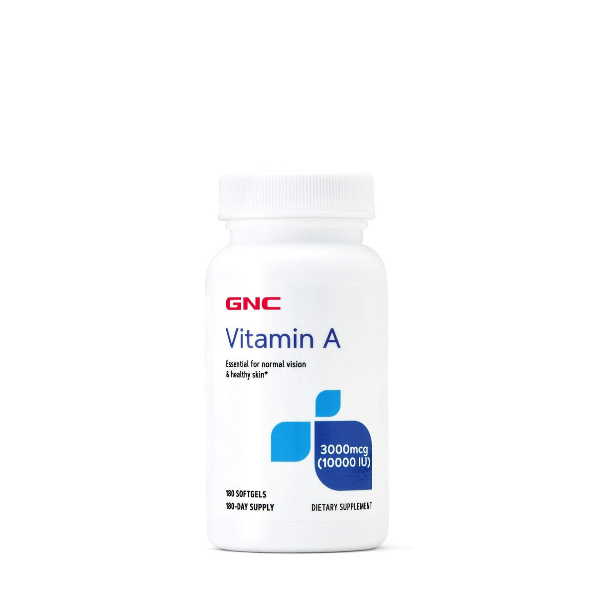 GNC Vitamina A 3000mcg, cápsulas blandas para piel sana y visión.