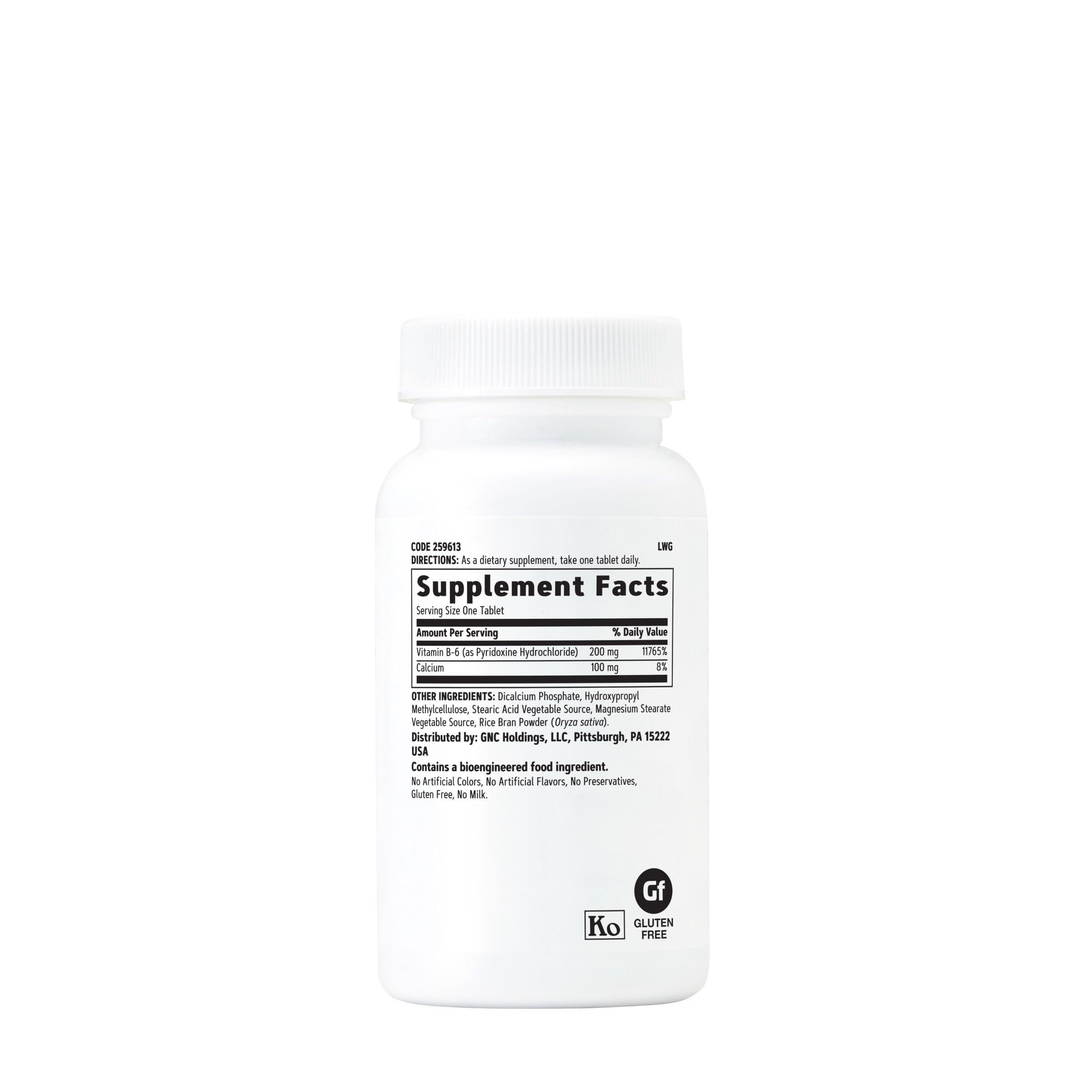 GNC Vitamina B6 200 mg, tabletas de uso diario, apoyo nervioso