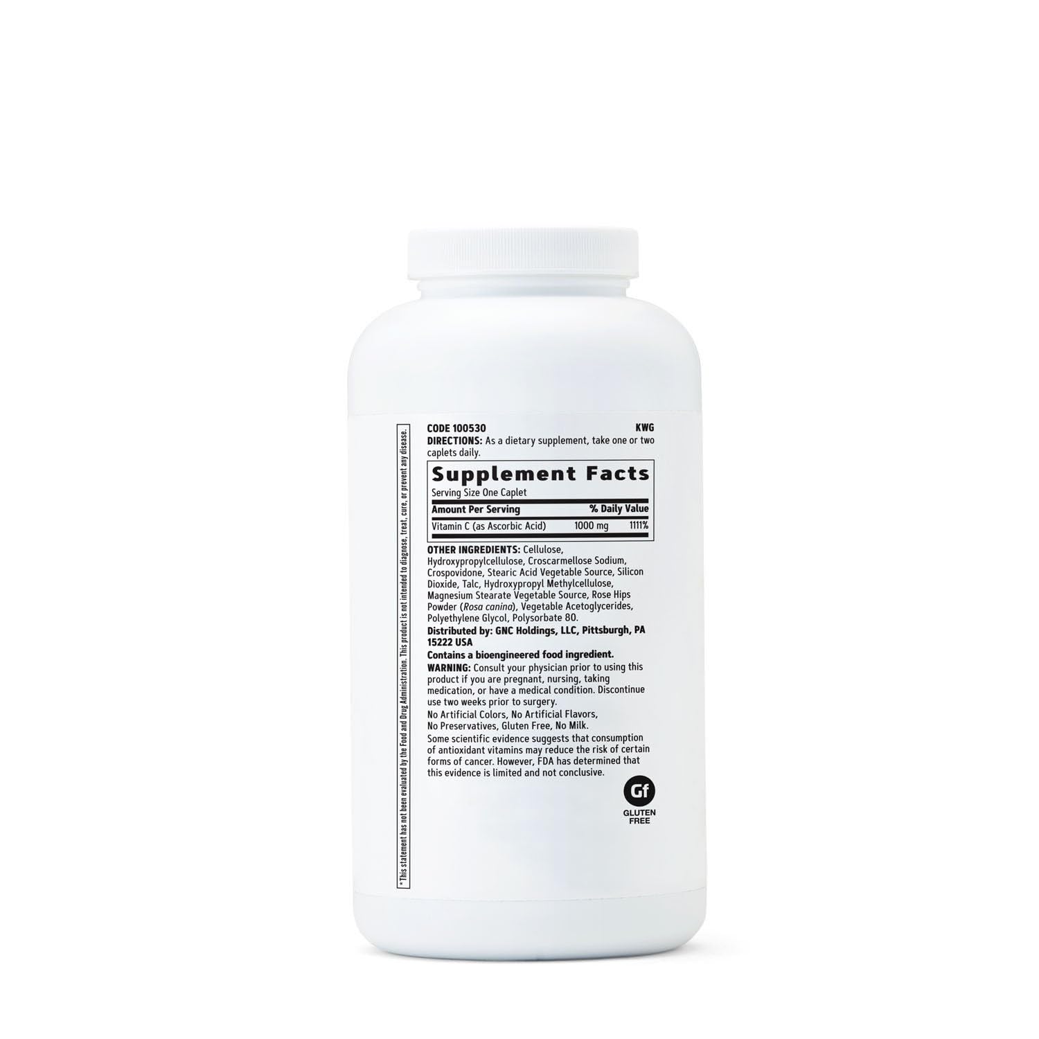 GNC Vitamina C 1000 mg cápsulas vegetarianas para consumo diario
