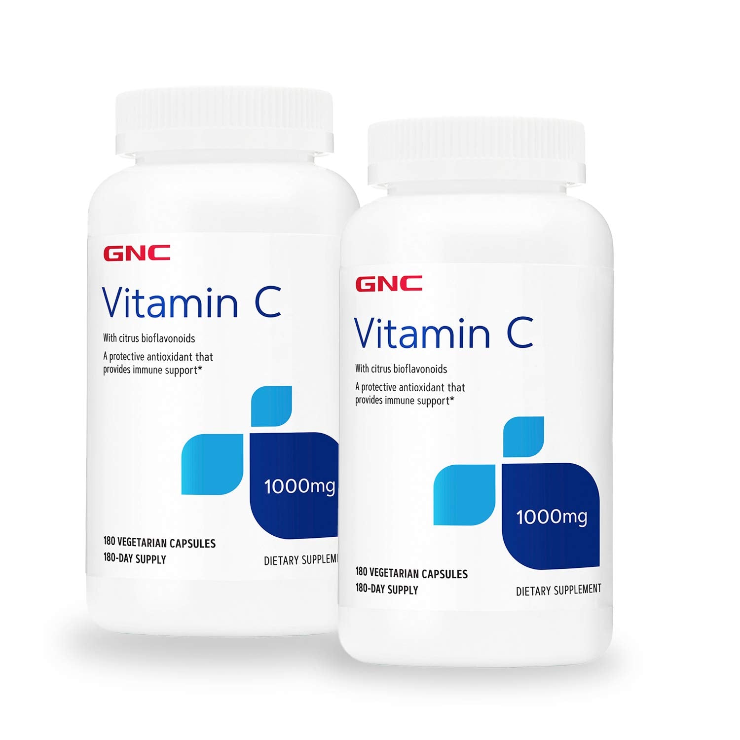 GNC Vitamina C 1000 mg, dos unidades, apoyo inmunológico diario.