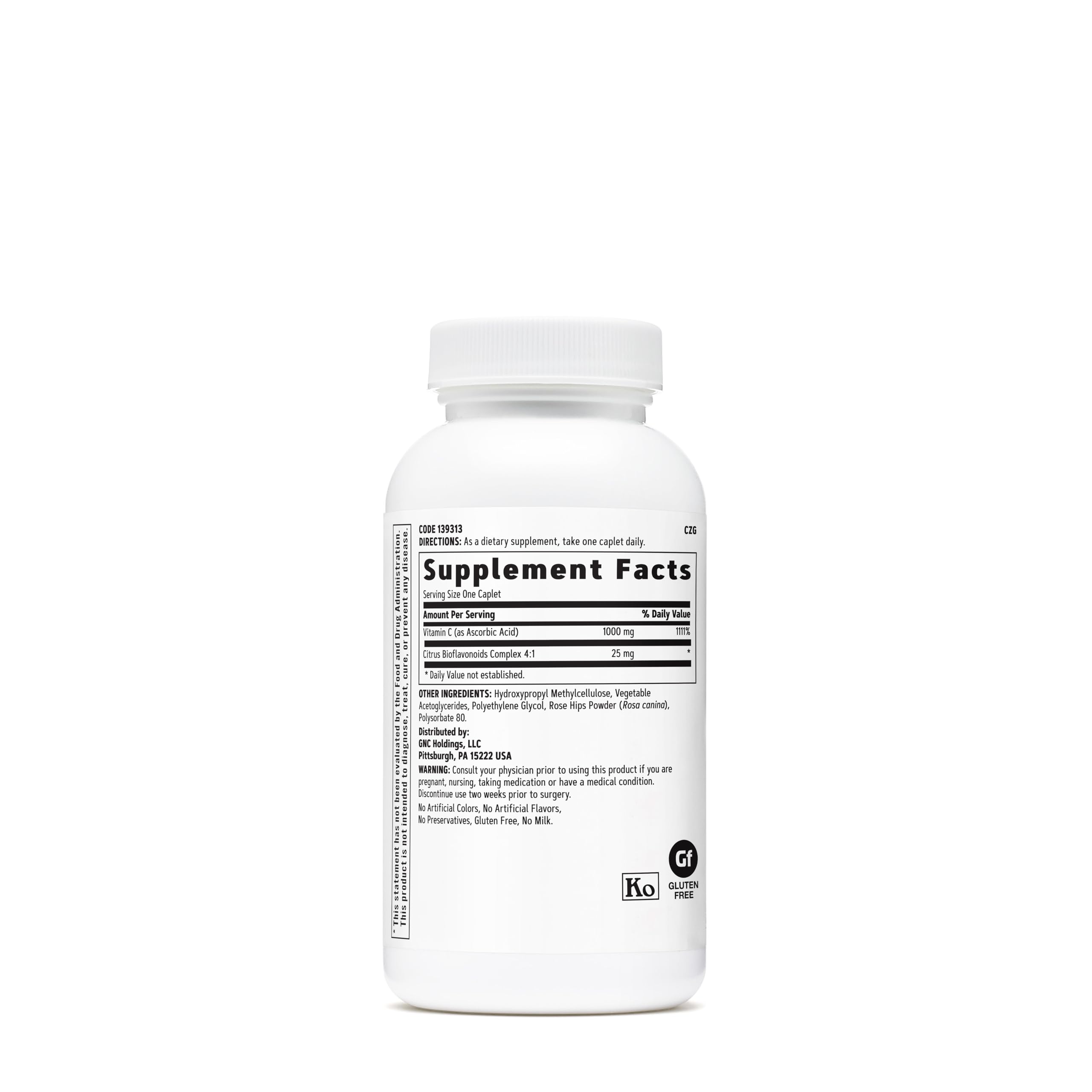 GNC Vitamina C 1000 mg, persona tomando comprimidos, uso diario recomendado.