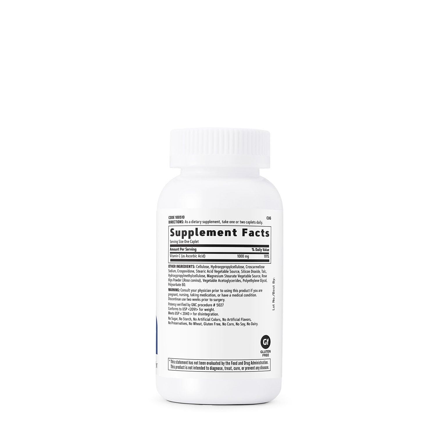 GNC Vitamina C 1000 mg comprimidos para uso diario y bienestar general