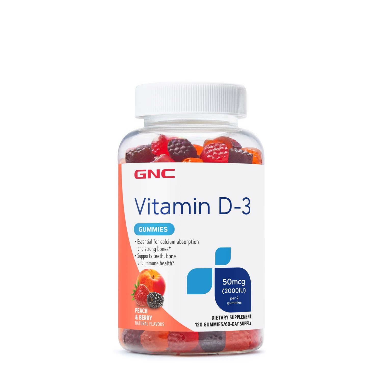 GNC gomitas de Vitamina D-3 para apoyar la inmunidad.