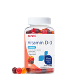 GNC gomitas de Vitamina D-3 para huesos fuertes y salud dental.