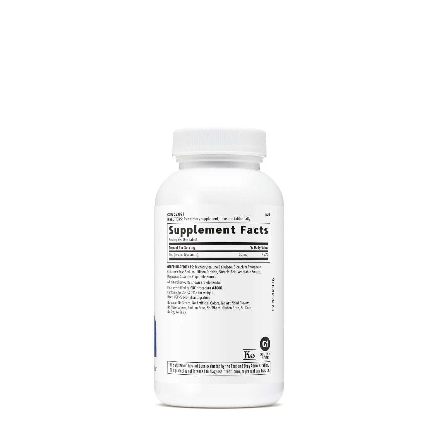 GNC Zinc 50 mg, dosis visual para mantenimiento de funciones normales