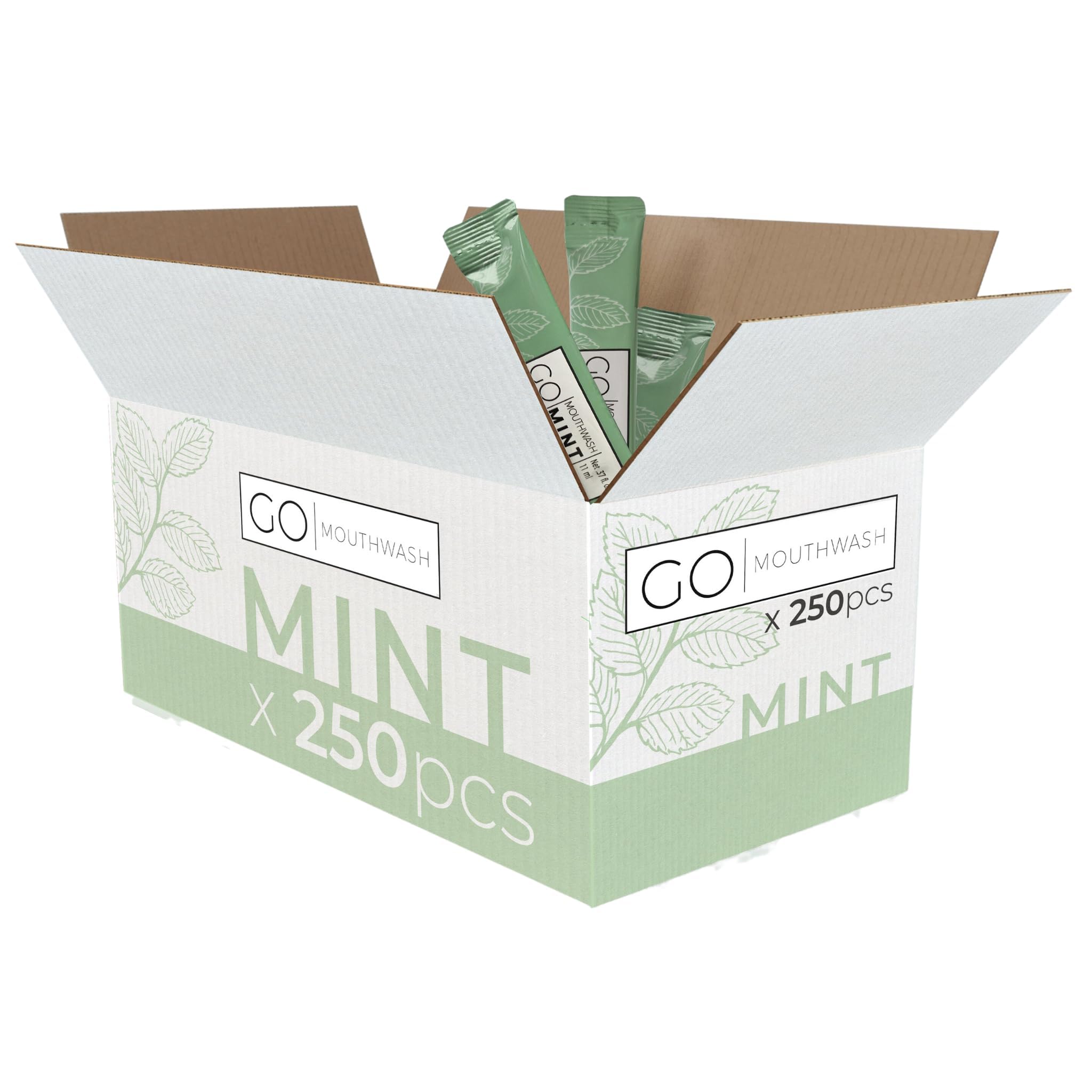Go Essentials enjuague bucal menta, empaque de 250 sobres para uso diario