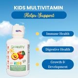 Niño tomando Go Healthy Kids, mezcla fácil en bebida para niños activos.