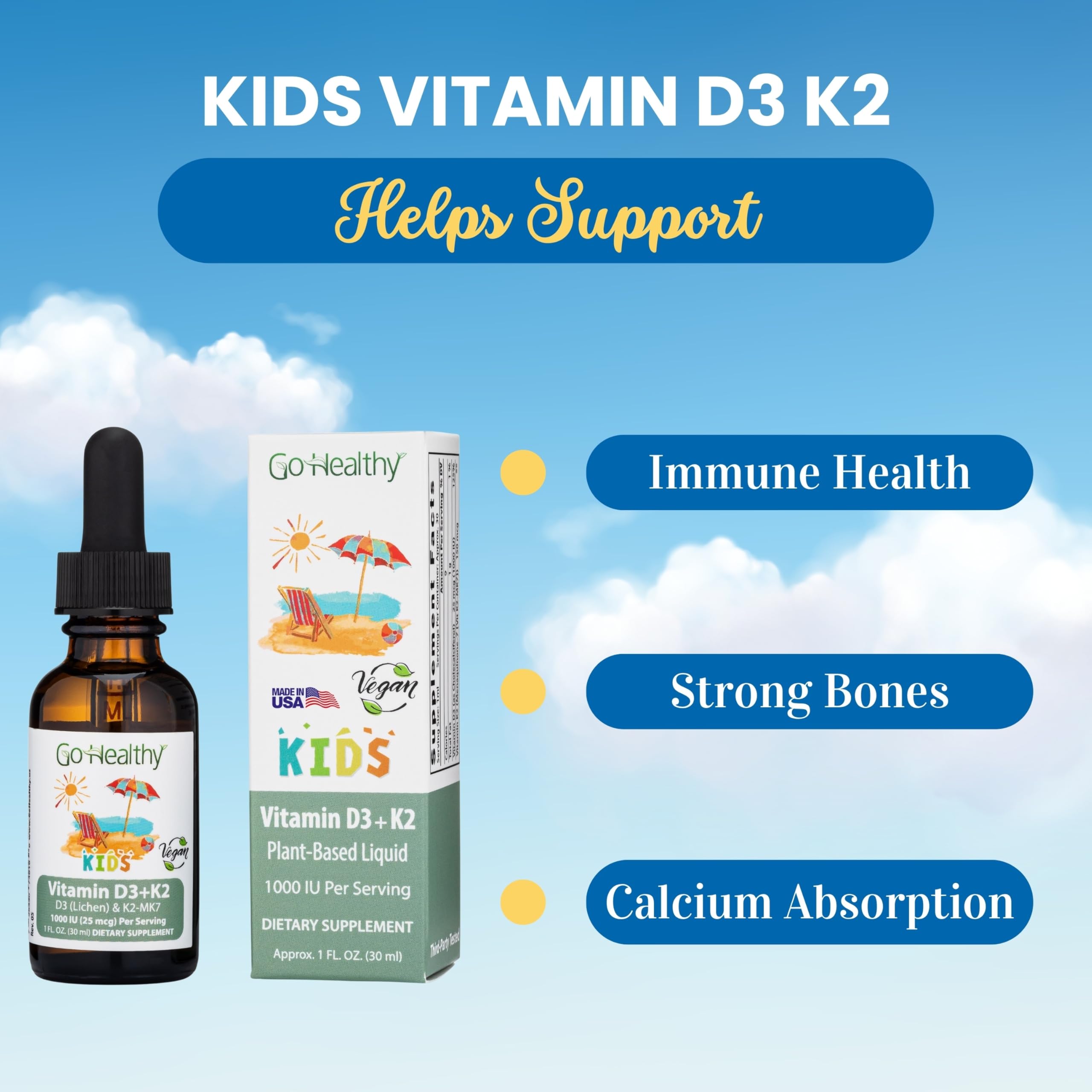 Go Healthy Natural ninos-d3-k2-sin-azucar: opción sin azúcar para niños