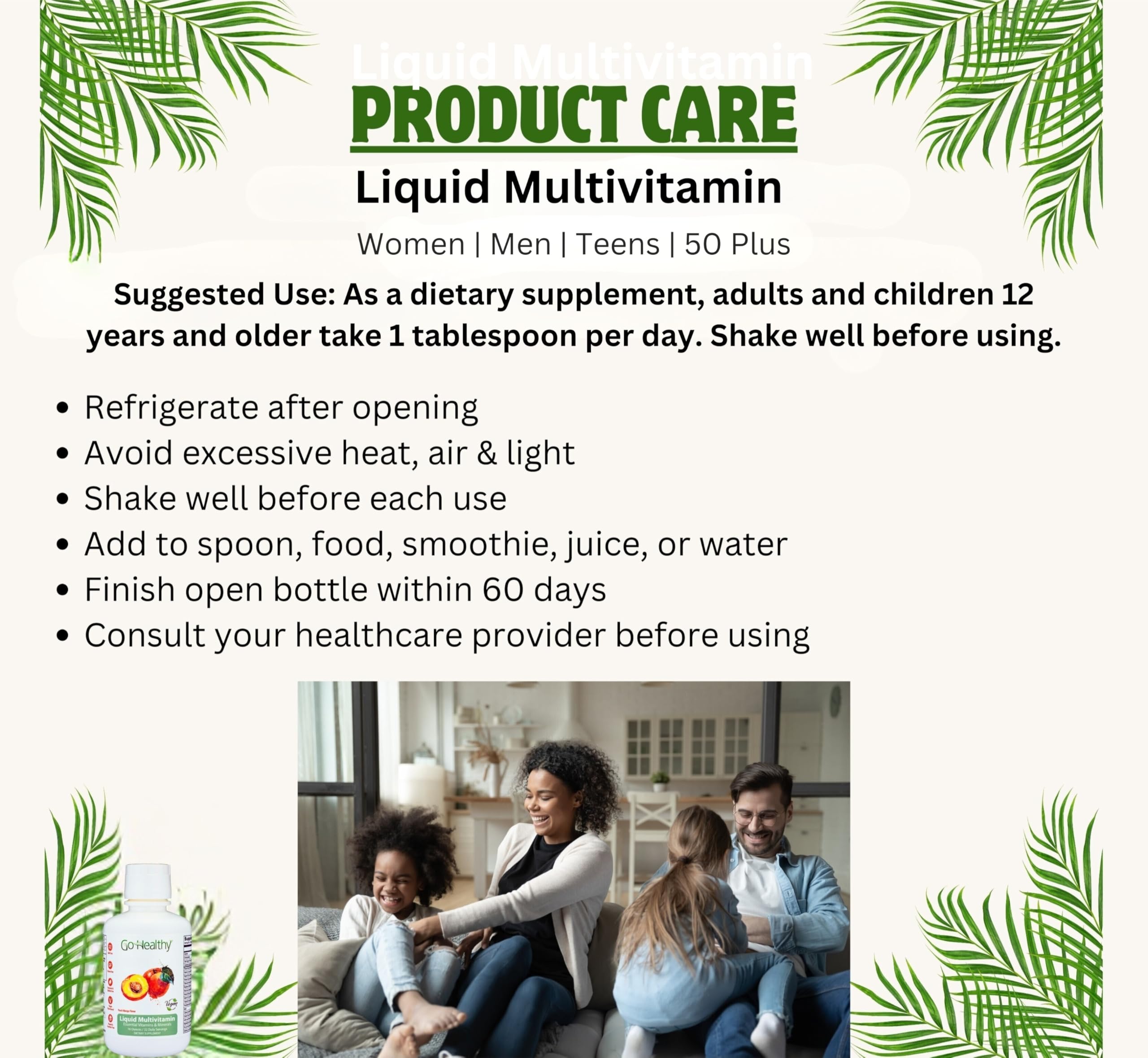 Go Healthy Natural uso diario para adolescentes y adultos, conveniencia