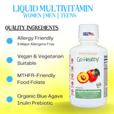 Go Healthy Natural vitaminas líquidas, etiqueta clara, fácil identificación de ingredientes