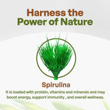 Go Nutra Spirulina en polvo para smoothies, color verde y aporte de proteínas.