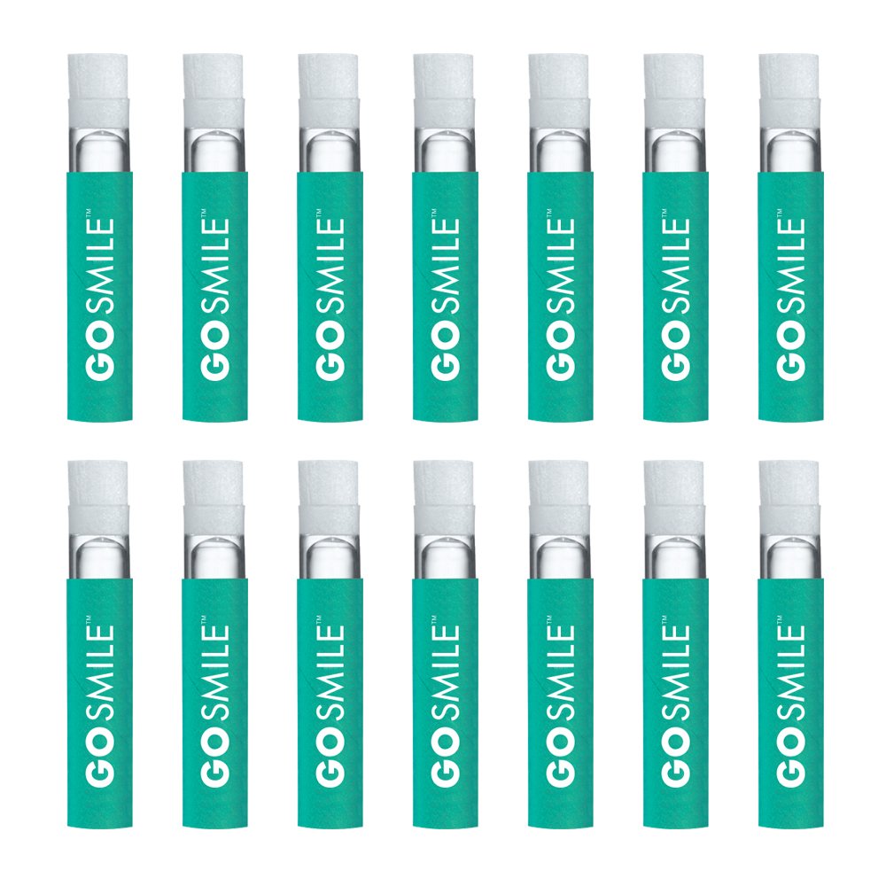 Go Smile borradores de manchas para dientes, empaque con aplicador hermético, uso práctico en cualquier lugar.