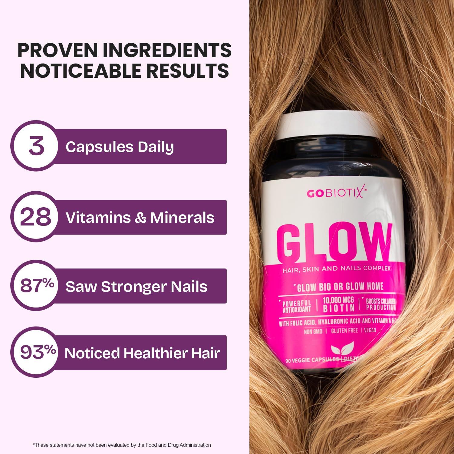 GOBIOTIX ácido-folico apoya renovación celular de piel y cabello.