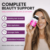 GOBIOTIX Biotina 10000 mcg para apoyo de crecimiento de cabello y uñas.