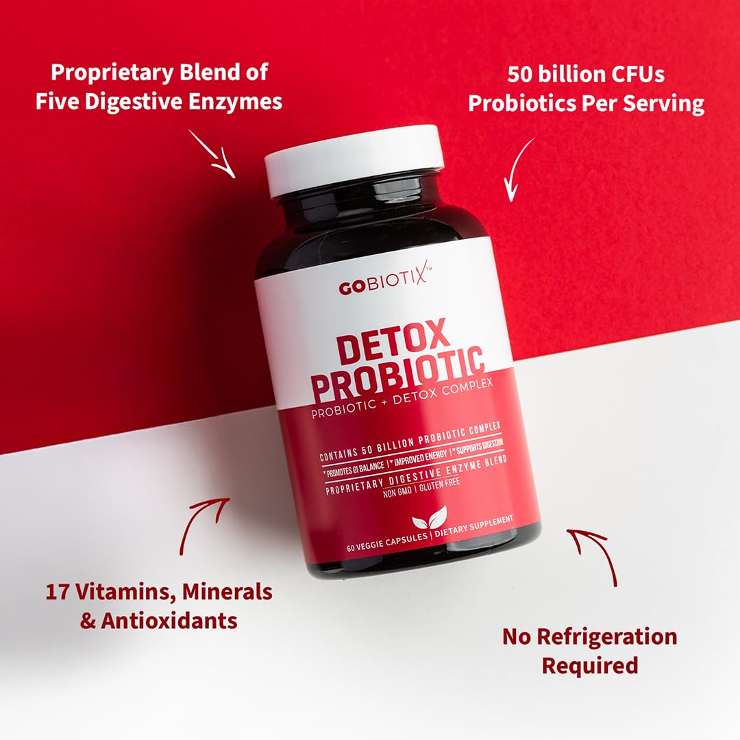 GOBIOTIX Detox Probiotic – cápsulas para comodidad estomacal.