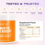 GOBIOTIX Fibra etiqueta sin gluten y sin azúcares añadidos.
