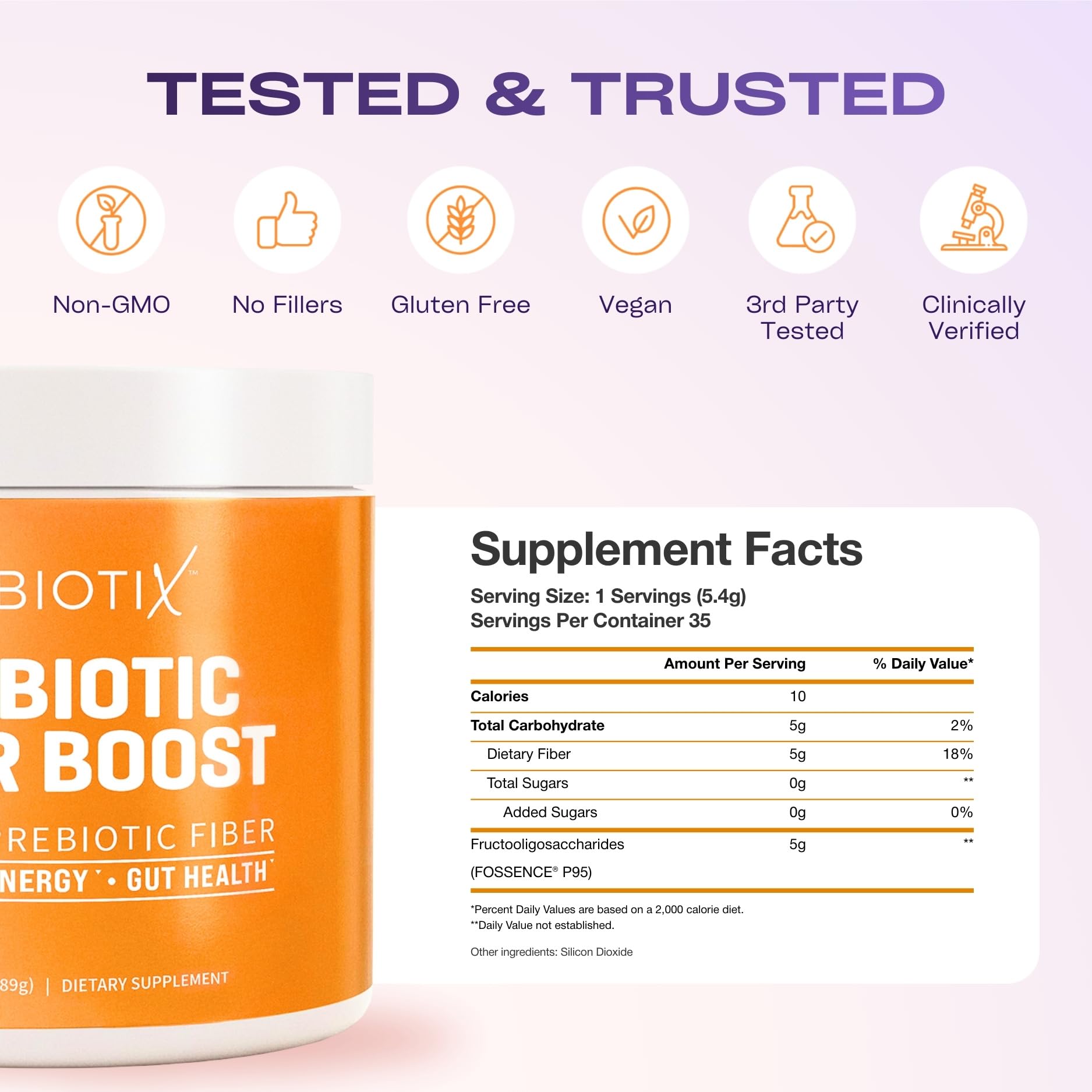 GoBiotix fibra sin gluten sin azucar: opcion limpia para sabor neutro