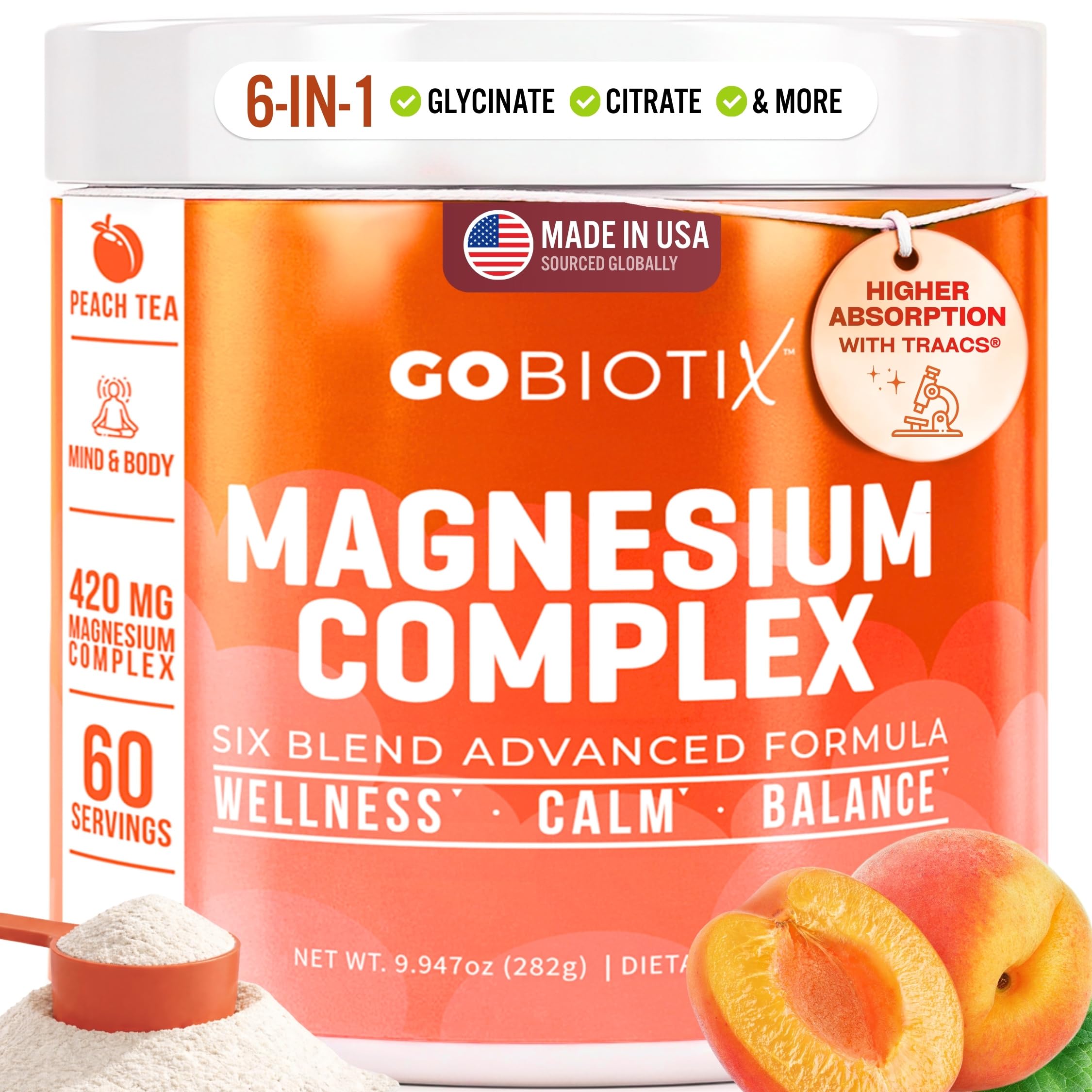 GOBIOTIX magnesio glicinato polvo en bote para uso diario.