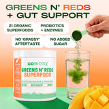 GOBIOTIX Super Greens mango: cuchara medidora, porciones fáciles para cada toma.