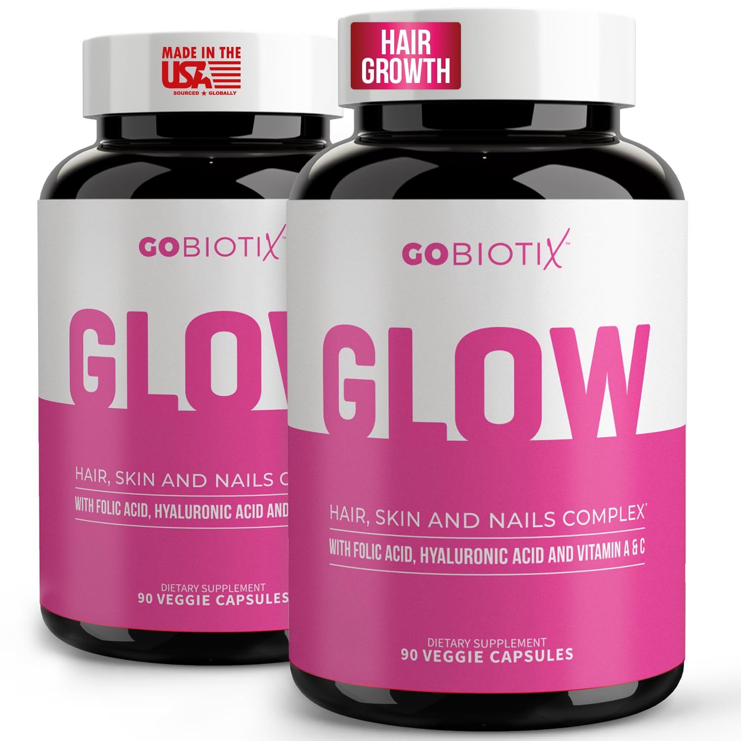 GOBIOTIX Suplemento capilar, piel y uñas en cápsulas para brillo saludable.