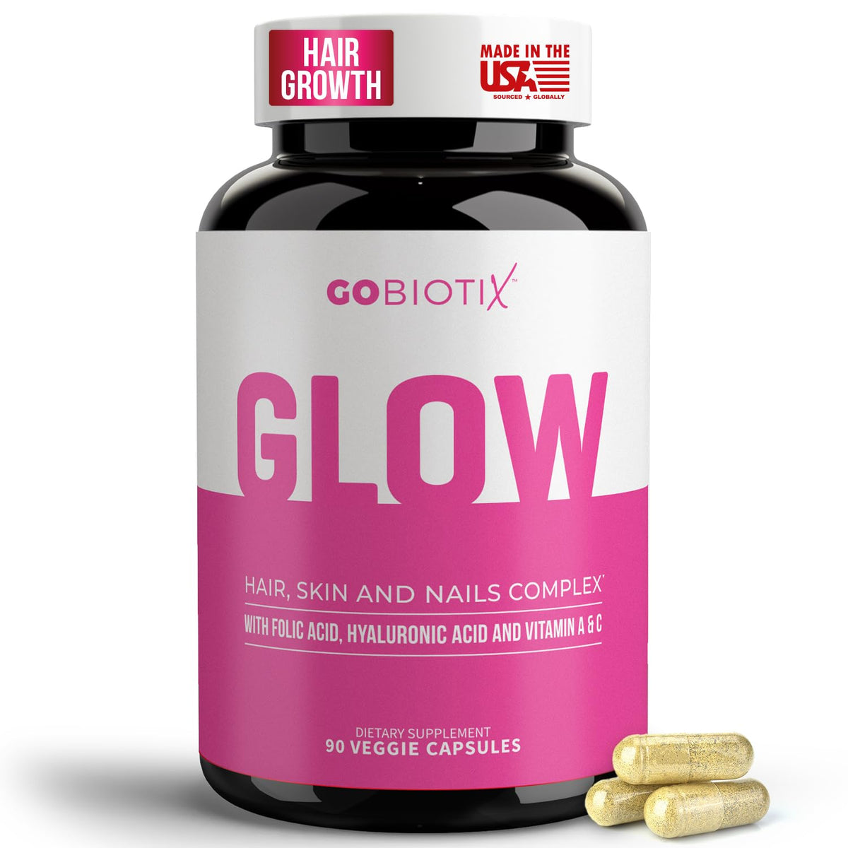 GOBIOTIX suplemento cabello-piel-uñas cápsulas para brillo diario.